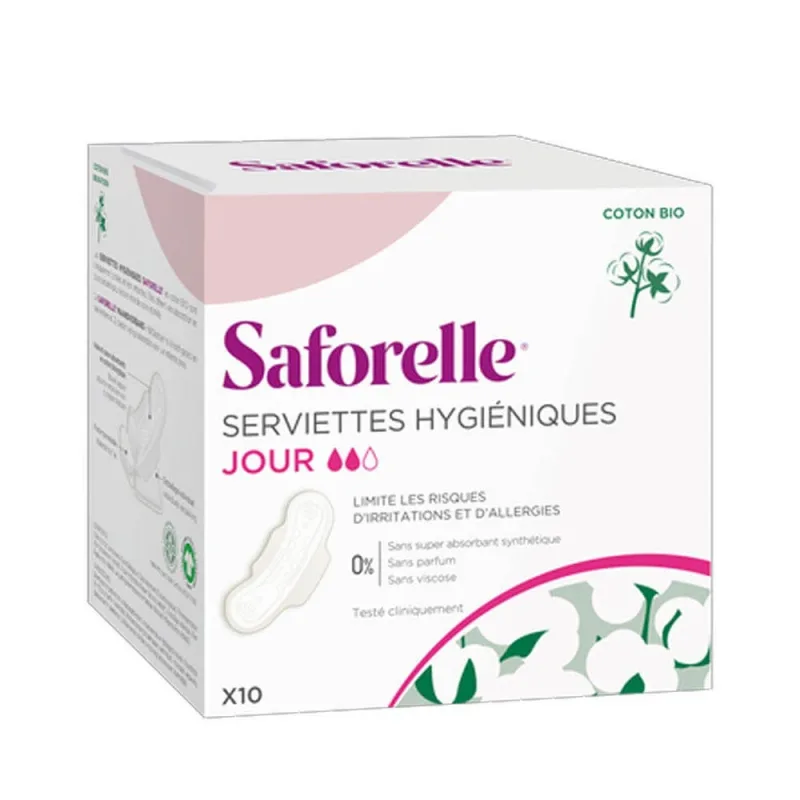 Saforelle Prosoape igienice de zi cu aripi din bumbac bio x10 — preț și oferte