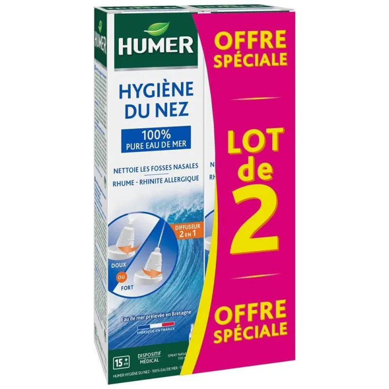 Humer Igienă nazală izotonică apă de mare pentru adulți 2x150ml — preț și oferte