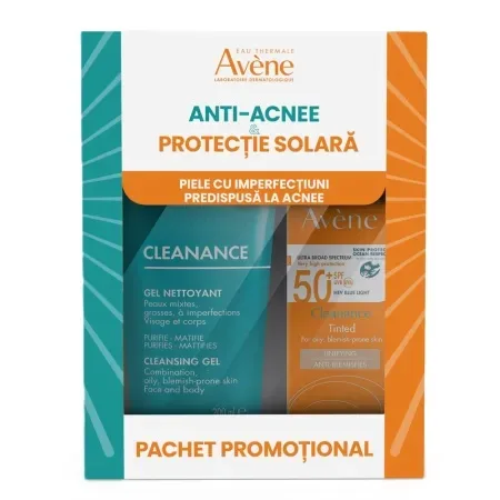 Pachet Avene Cleanance – Gel de curatare 200 ml + Crema nuantatoare SPF50+ 50 ml EauThermale Avene — preț și oferte