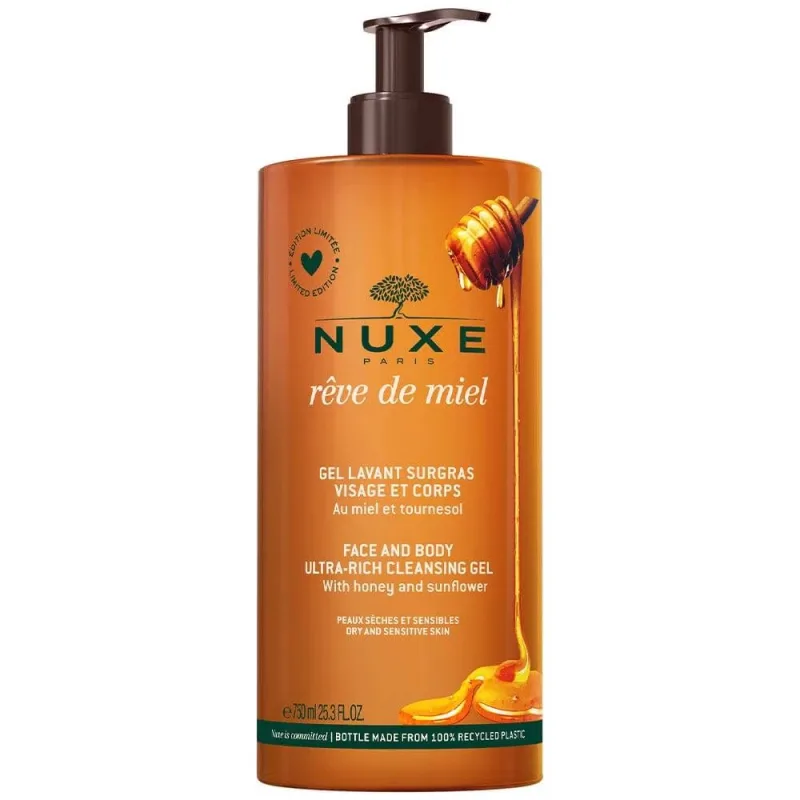 Nuxe Reve De Miel Cleansing Gel Surgras piele deshidratată Jumbo Collector 750ml — preț și oferte