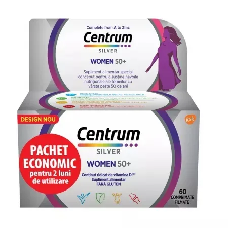 Centrum Silver 50+ pentru femei, 60 comprimate — preț și oferte