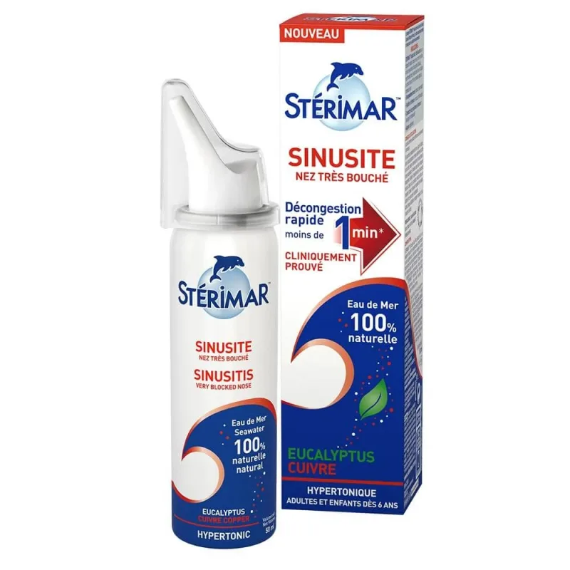 Sterimar Spray Sinuzită Nas foarte înfundat Eucalipt/cupru 50ml — preț și oferte