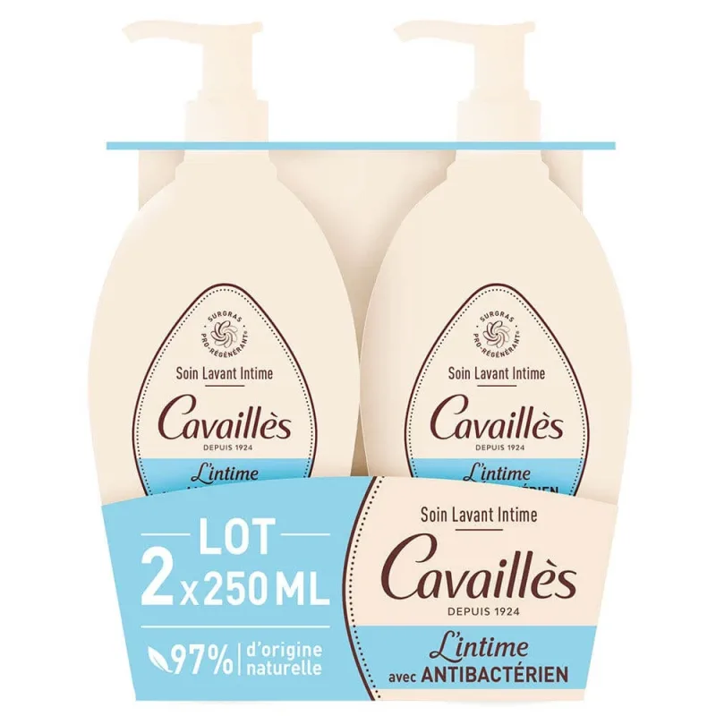 Cavaillès Intimate Dryness Special Antibacterian Natural Intimate Cleanser 2x250ml — preț și oferte