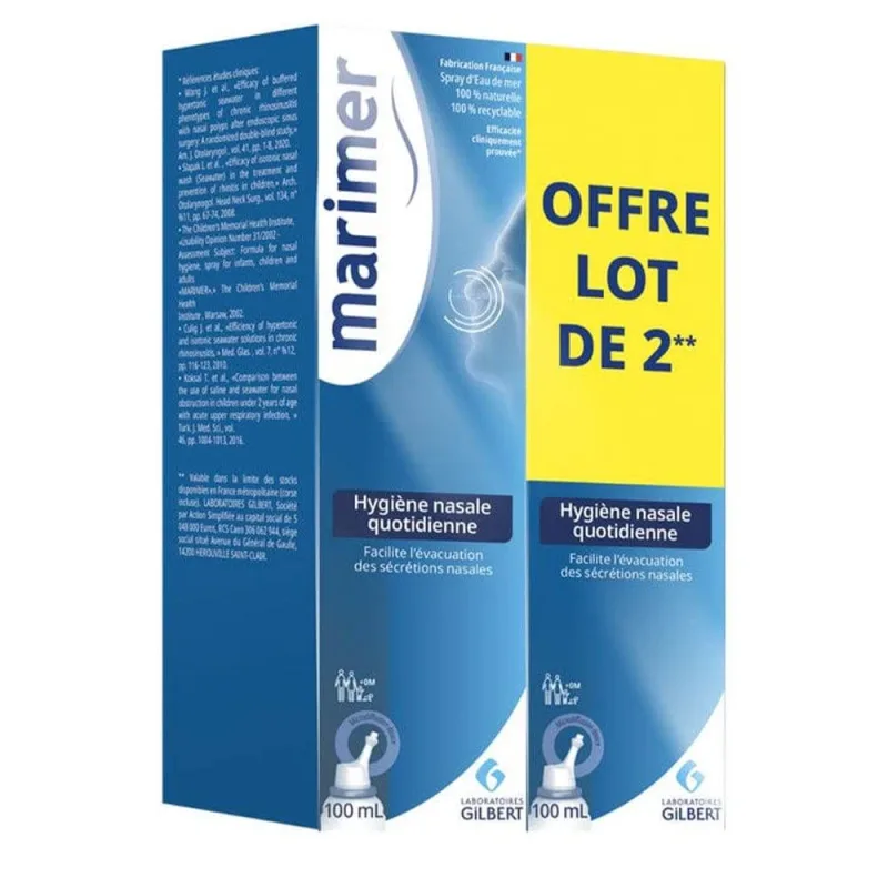 Marimer Spray nazal Igienă nazală zilnică Nas uscat și congestionat 2x100ml — preț și oferte