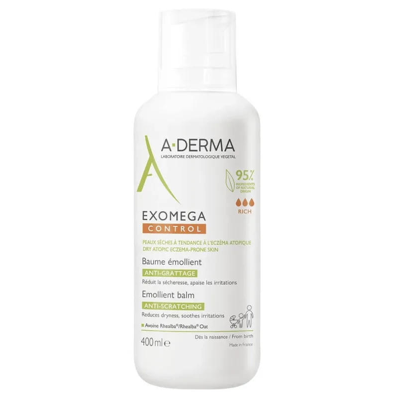 A-Derma Exomega Control Balsam emolient pentru pielea uscată cu tendință atopică 400 ml — preț și oferte