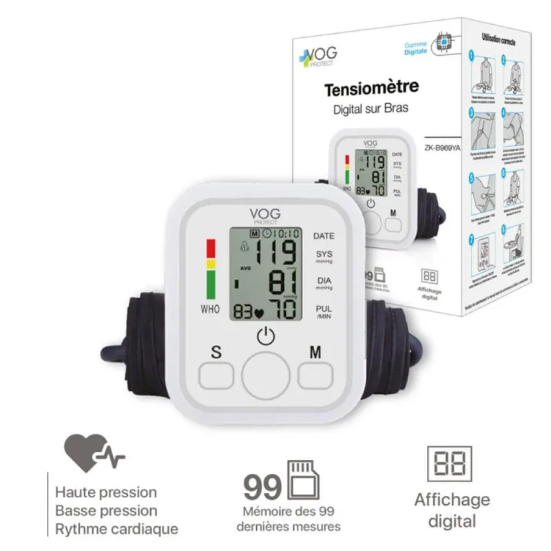 Monitor digital de tensiune arterială pentru braț Vog Protect ZK-B869YA — preț și oferte