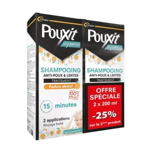 Șampon Pouxit pentru tratarea păduchilor și a unghiilor Parfum de caise 2x200ml