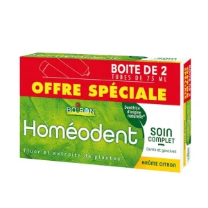 Pastă de dinți pentru dinți și gingii Boiron Homeodent Complete Care Lemon 2x75ml