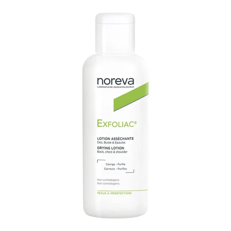 Noreva Exfoliac Loțiune de uscare pentru spate, decolteu și umeri, piele predispusă la acnee 125 ml — preț și oferte