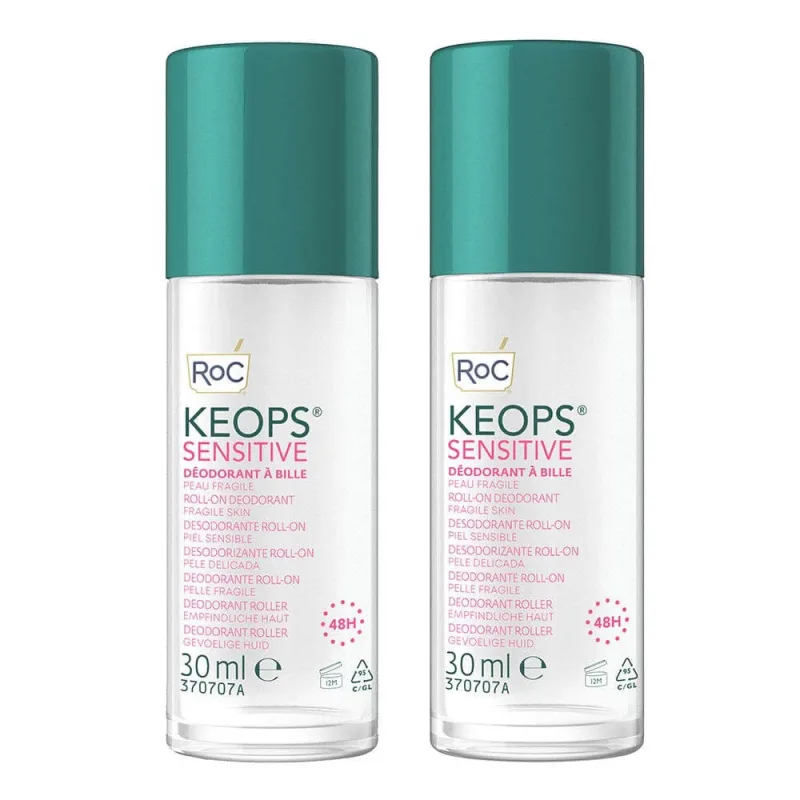Roc Keops Deodorant roll-on piele fragilă 2x30ml — preț și oferte