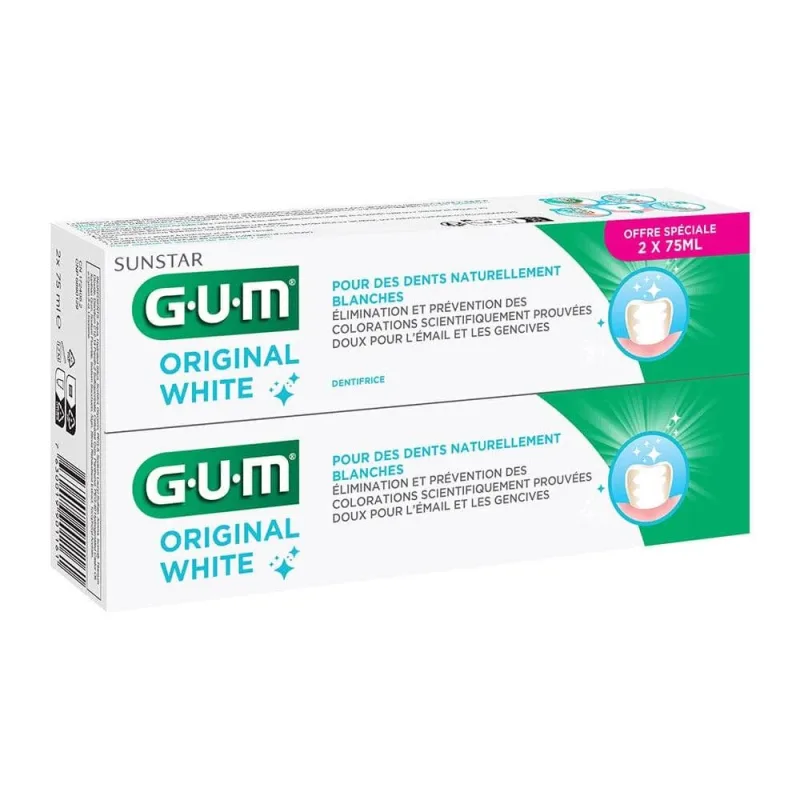 Pastă de dinți pentru albirea gingiilor Original White 2x75ml GUM — preț și oferte