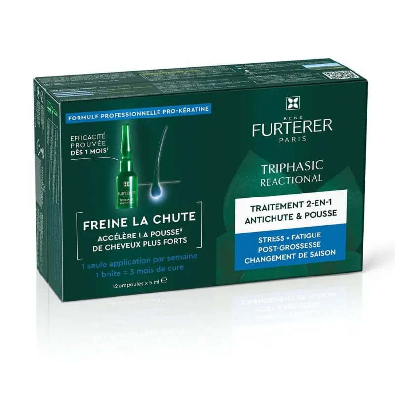 René Furterer Triphasic Reactional 2-in-1 Tratament pentru păr și creștere 12x5ml fiole — preț și oferte