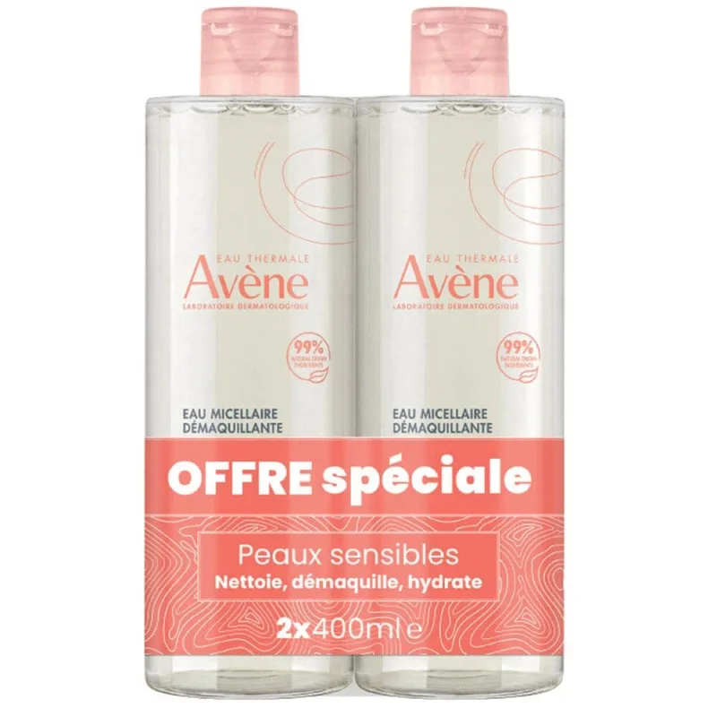 Avène Les Essentiels Loțiune micelară piele sensibilă 2x400ml — preț și oferte