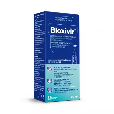 Bloxivir spray nazal gel, 20 ml – protectie antivirala zilnica, USP — preț și oferte