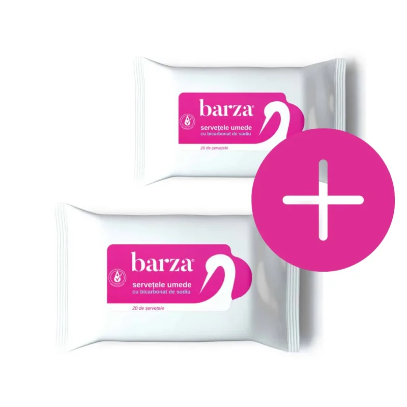 Pachet Servetele Intime cu Bicarbonat de Sodiu 1+1, Barza, 20+20 bucati — preț și oferte