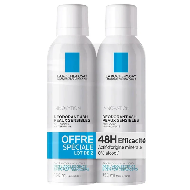 La Roche-Posay Deodorant fiziologic 48h, 2 x 150 ml — preț și oferte
