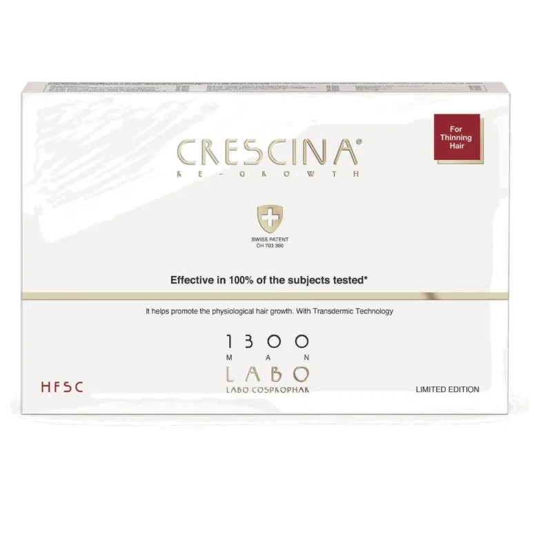 Tratament intensiv pentru cresterea parului 1300 Man Crescina Re-Growth, 5 fiole, Labo — preț și oferte