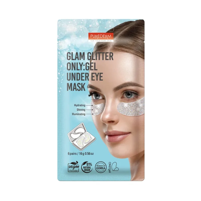 Masca gel pentru zona din jurul ochilor, Glam Glitter, 6 perechi, Purederm — preț și oferte