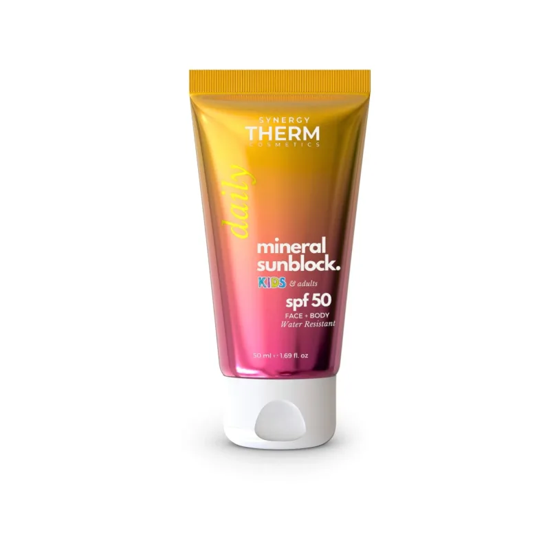 Crema solara  minerala SPF 50 pentru copii si adulti, 50 ml, Synergy Therm — preț și oferte