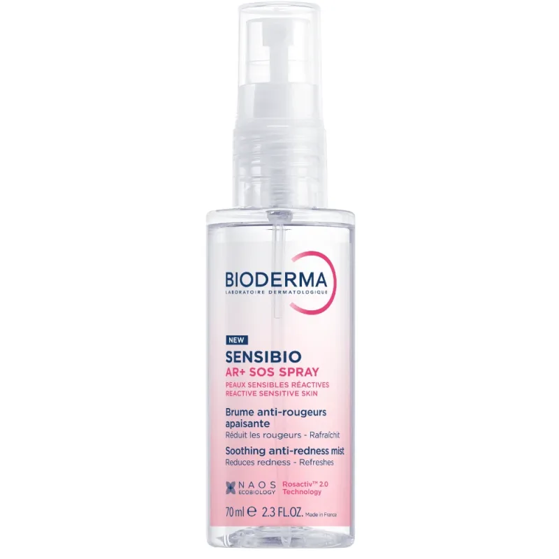 Spray calmant anti-roseata pentru pielea sensibila si reactiva Sensibio AR+, 70 ml, Bioderma — preț și oferte
