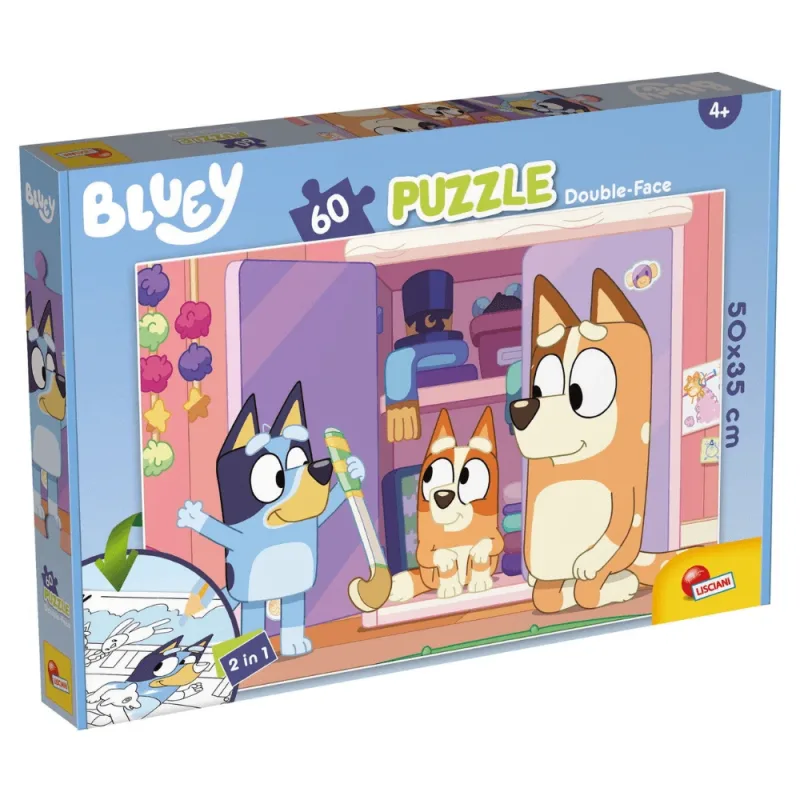 Puzzle de colorat maxi, 4 ani+, Bluey, 60 de piese, Lisciani — preț și oferte