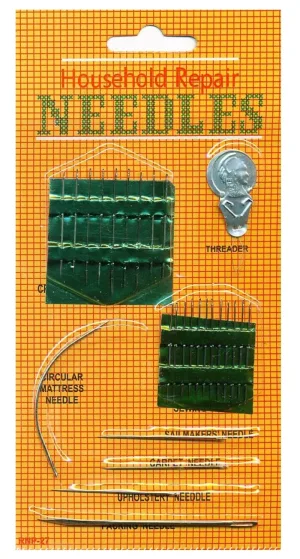 Set de ace de reparat, ace de cusut și înfiletătoare, 27 bucăți