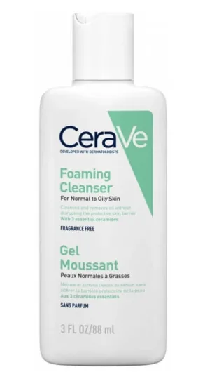 Gel de curățare spumant CeraVe, ten normal până la gras, 88 ml, L'Oréal