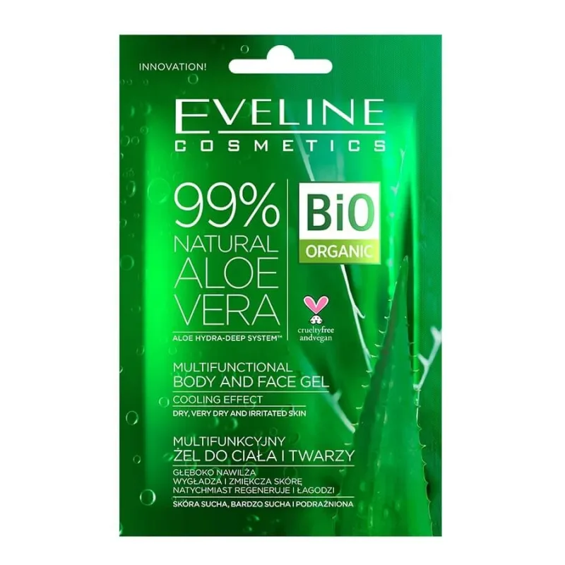 Eveline Cosmetics Gel de Aloe Vera 99% natural Gel multifuncțional pentru corp și față, 20 ml — preț și oferte