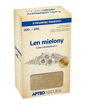Apteo Natura Ierburi de semințe de in măcinate pentru preparare, 200g + 200g