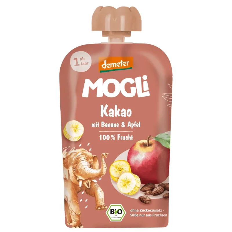 Piure eco, 1 an+, Cacao, Mere si Banane, 100 g, Mogli — preț și oferte