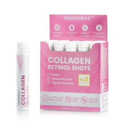 Colagen retinol shots Essentials 100, 10 fiole, Swedish Nutra — preț și oferte