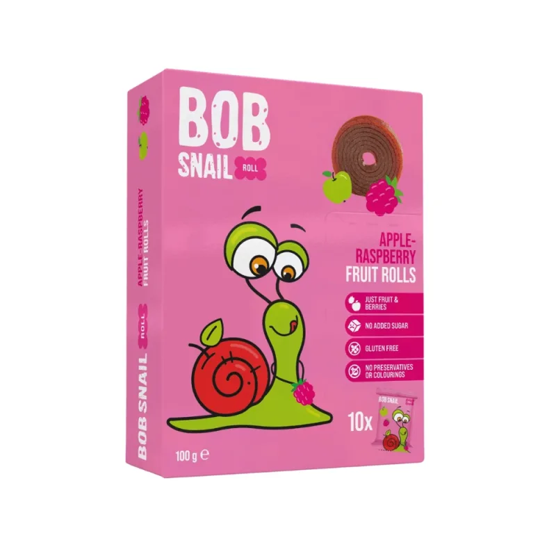 Rulouri din fructe, Mere si Zmeura, 100 g, Bob Snail — preț și oferte