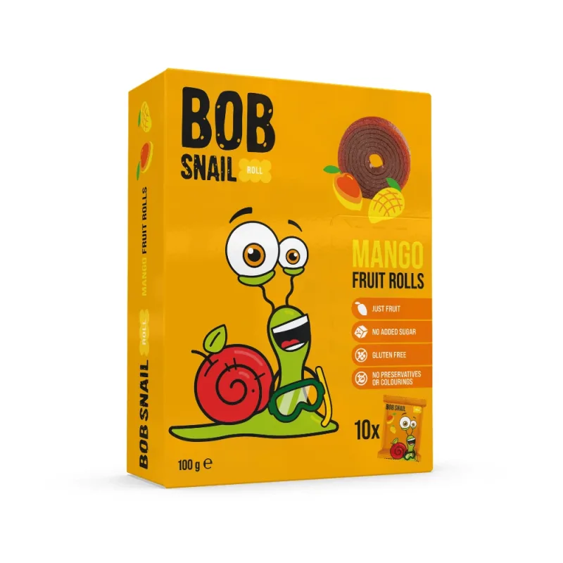 Rulouri din fructe, Mango, 100 g, Bob Snail — preț și oferte