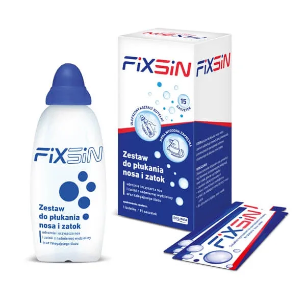 Fixsin, set de clătire nazală și sinusală, flacon 240 ml + 15 pliculețe Solinea — preț și oferte