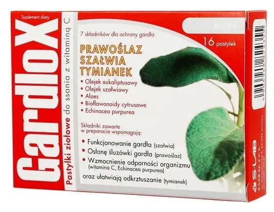 Gardlox pastiluțe pe bază de plante salvie cimbru 16 bucăți S-LAB — preț și oferte