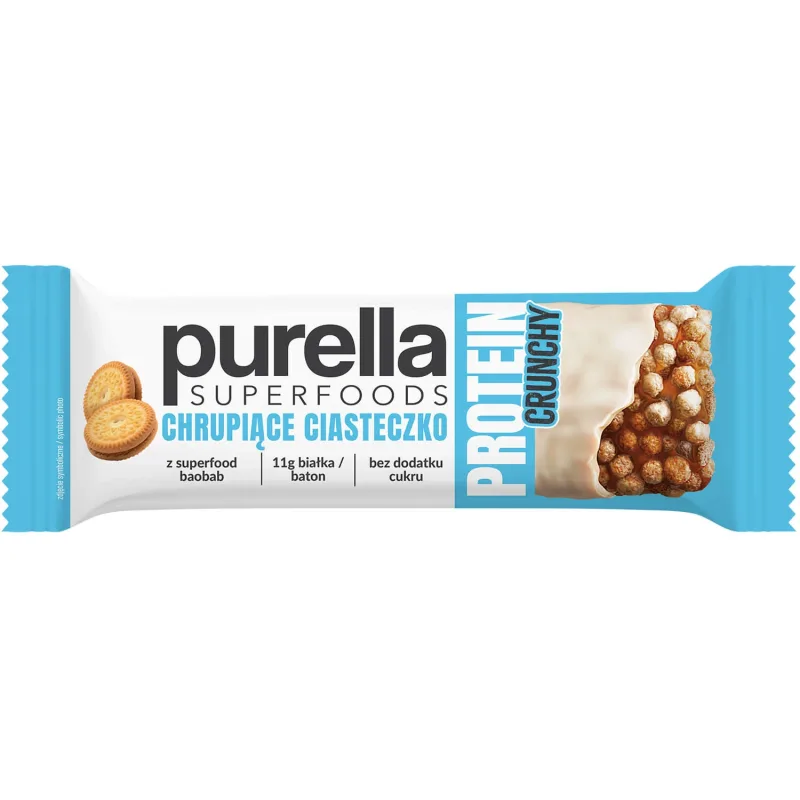Purella Superfoods Protein, baton proteic, fursec crocant, crocant, 45 g — preț și oferte