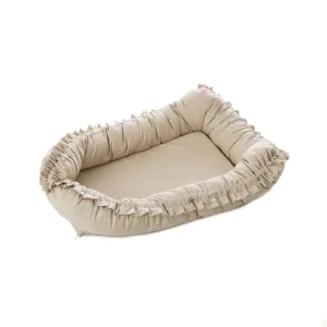 Baby Nest cu volanase, + 0 luni, Bej, Twindeco