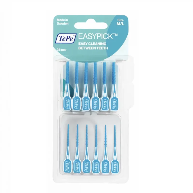 TePe EasyPick Periuțe de dinți / scobitori cu cutie M/L Albastru, 36 bucăți — preț și oferte
