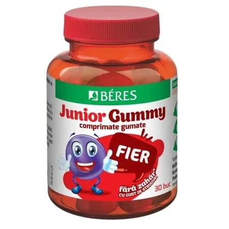 Jeleuri cu fier si cu gust de struguri Fier Junior Gummy, 30 jeleuri, Beres — preț și oferte