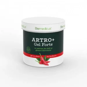Artro+ Gel Forte cu extract de chilli si gheara diavolului, 250 ml, Biomedicus