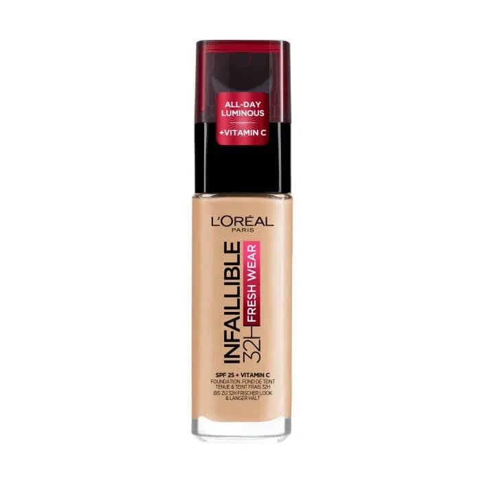 Fond de ten L Oreal Paris Infallible 32H Fresh Wear Fond de ten de lungă durată 120 Vanilla, 30 ml — preț și oferte