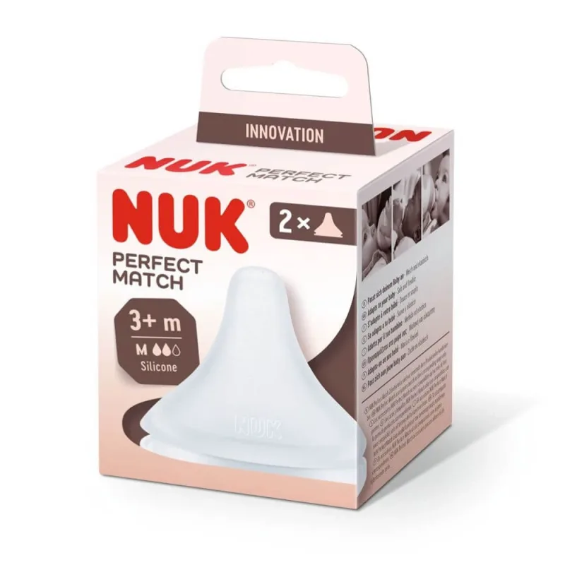 Tetina din silicon, Orificiu M, 2 buc, Nuk — preț și oferte