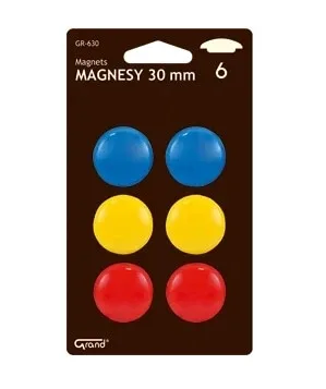 Magneți GR-630 30mm, culori mixte, 6 bucăți