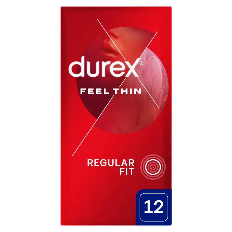 Durex Feel Thin Classic, prezervative cu mai mult lubrifiant, subțire, 12 bucăți — preț și oferte