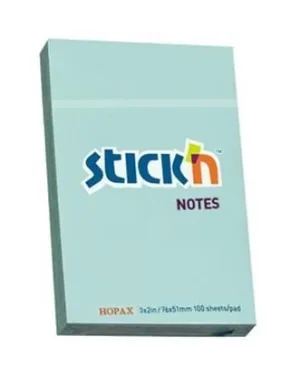 Stickn, Bloc de notițe adezive, 100 coli albastru pastel