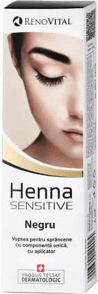 RENOVITAL Henna Sensitive vopsea cremă pentru sprâncene negru, 6 g — preț și oferte