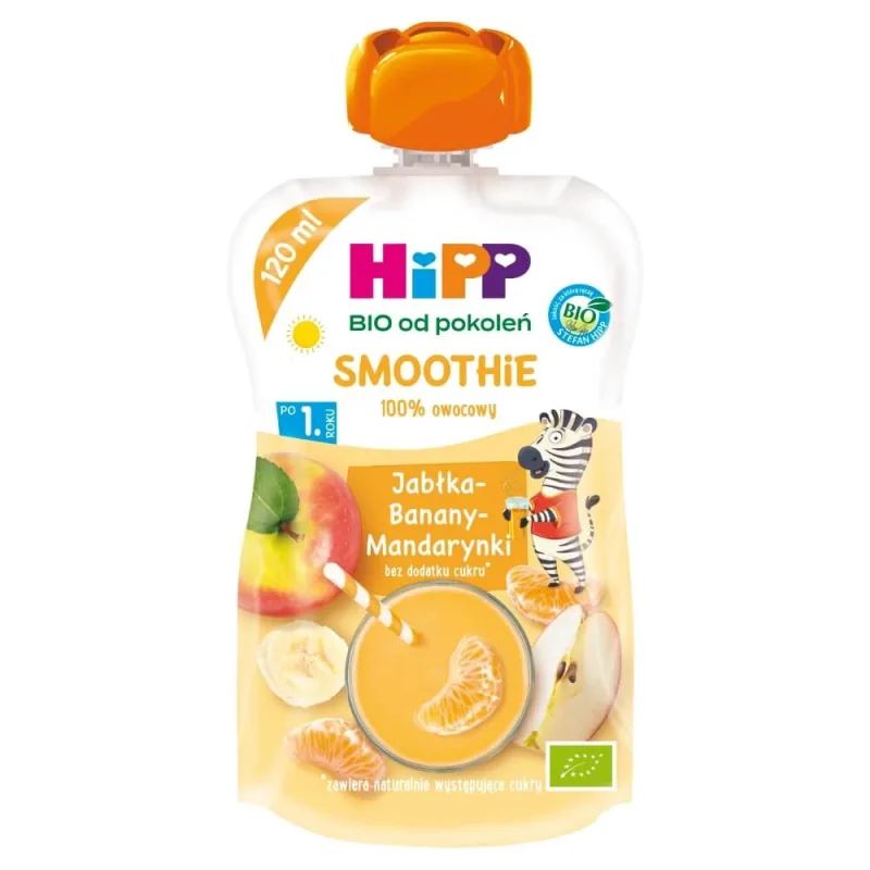 HiPP Smoothie Bio, măr, banană și mandarină, după 1 an, 120 g — preț și oferte