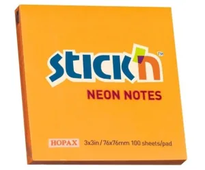 Bilete adezive neon portocaliu 76x76mm