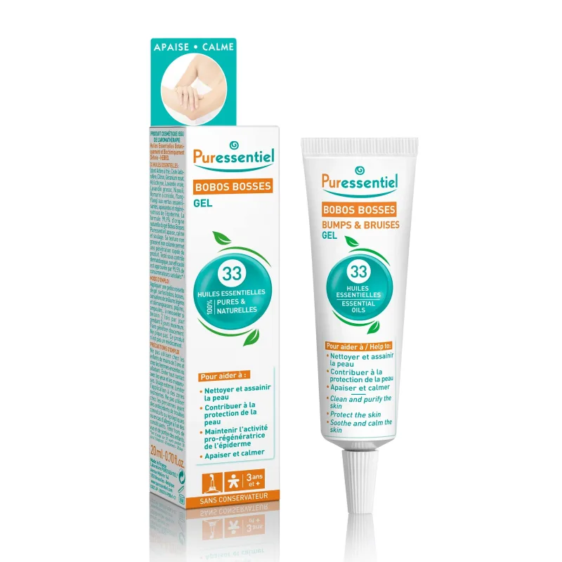 Gel pentru umflături și vânătăi cu 33 uleiuri esențiale, 20 ml, Puressentiel — preț și oferte
