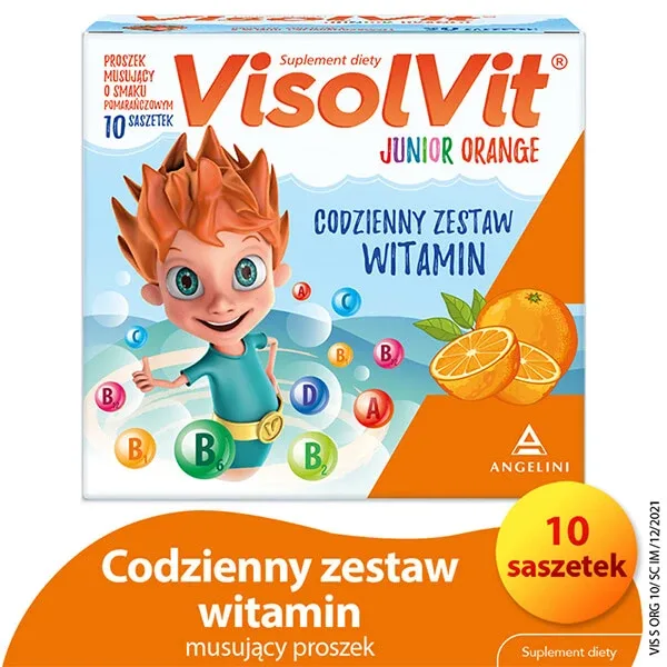 Visolvit Junior Orange, pentru copii peste 3 ani, 10 pliculețe — preț și oferte